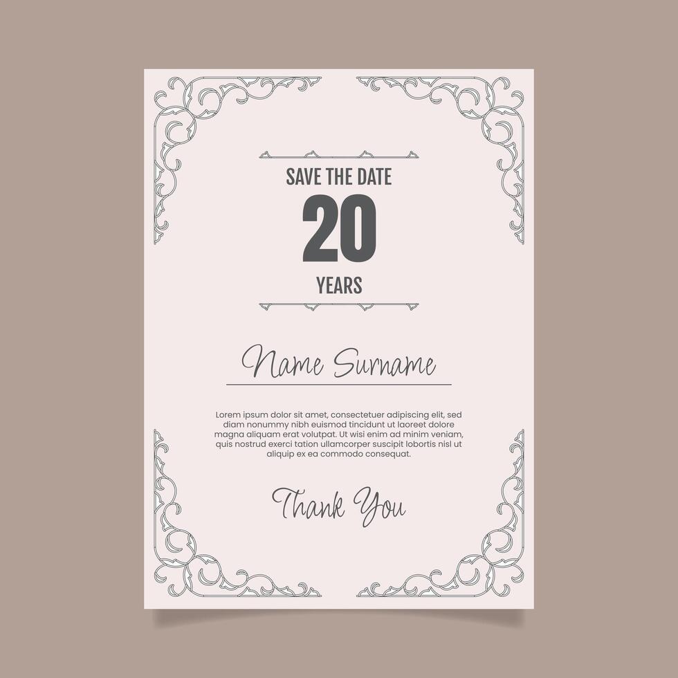 Ornament pattern style elegant birthday invitation vector