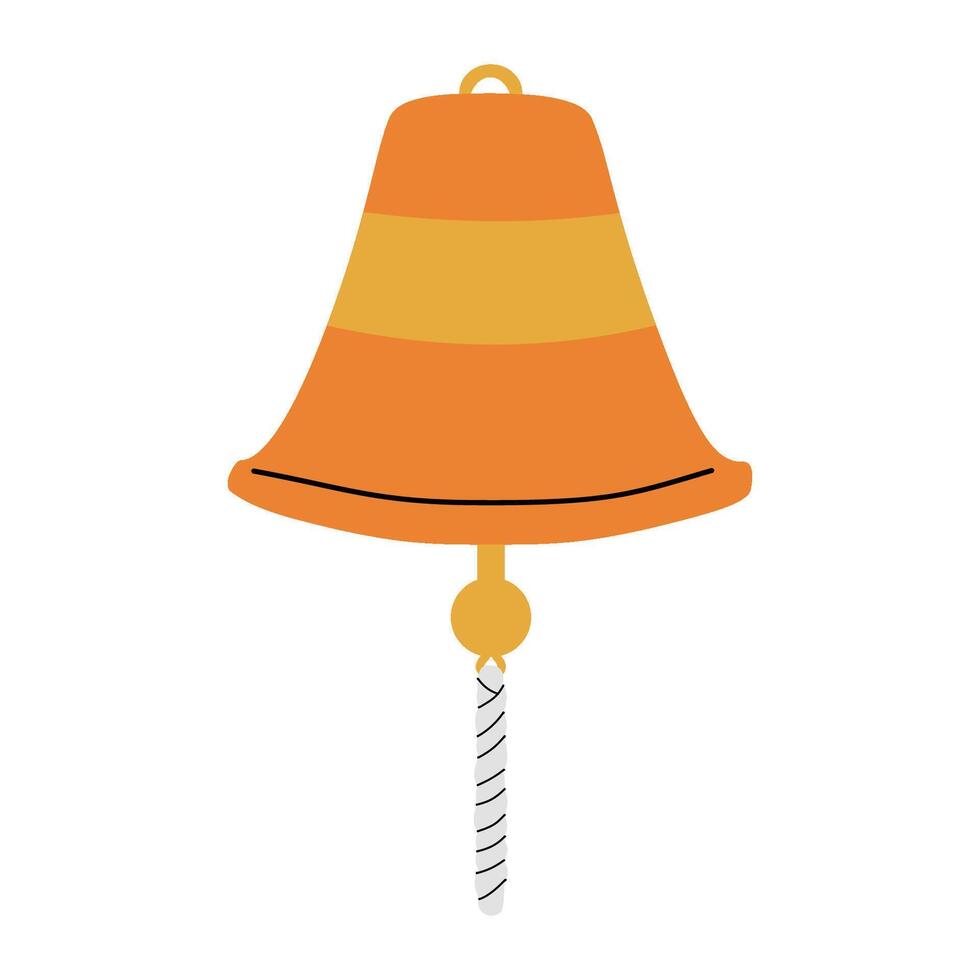Illustration of Ship's Brass Old Bell vector