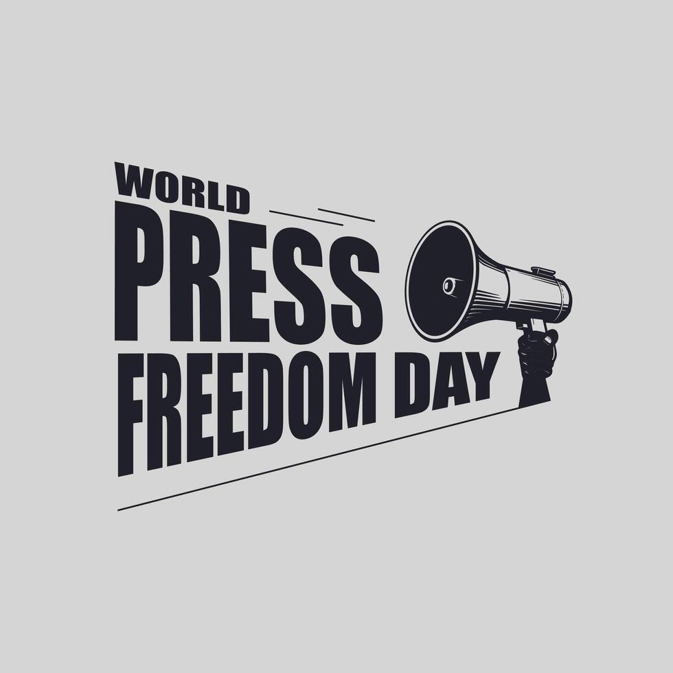 World press freedom day concept with megaphone icon vector