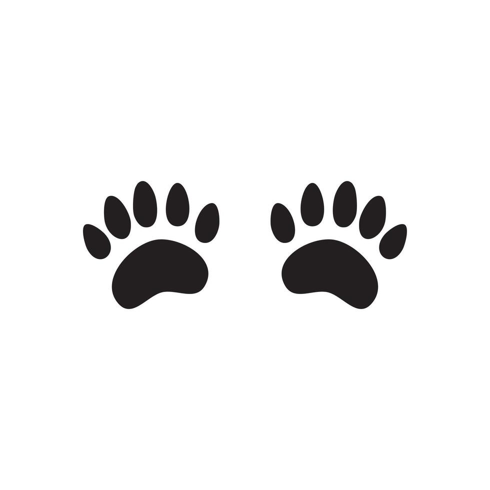 Two Black Paw Print Shapes Isolated on a White Background vector