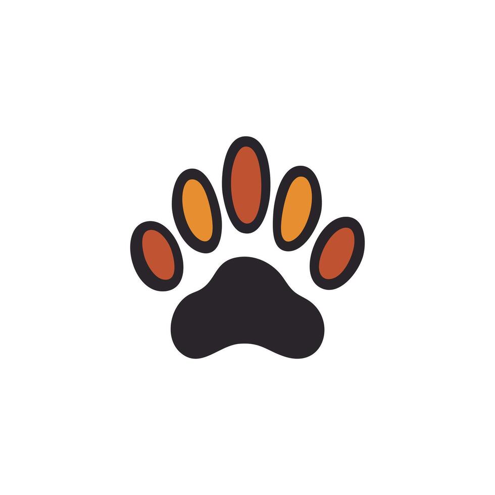 Vibrant Animal Paw Print Illustration with Orange Gradient Effect vector