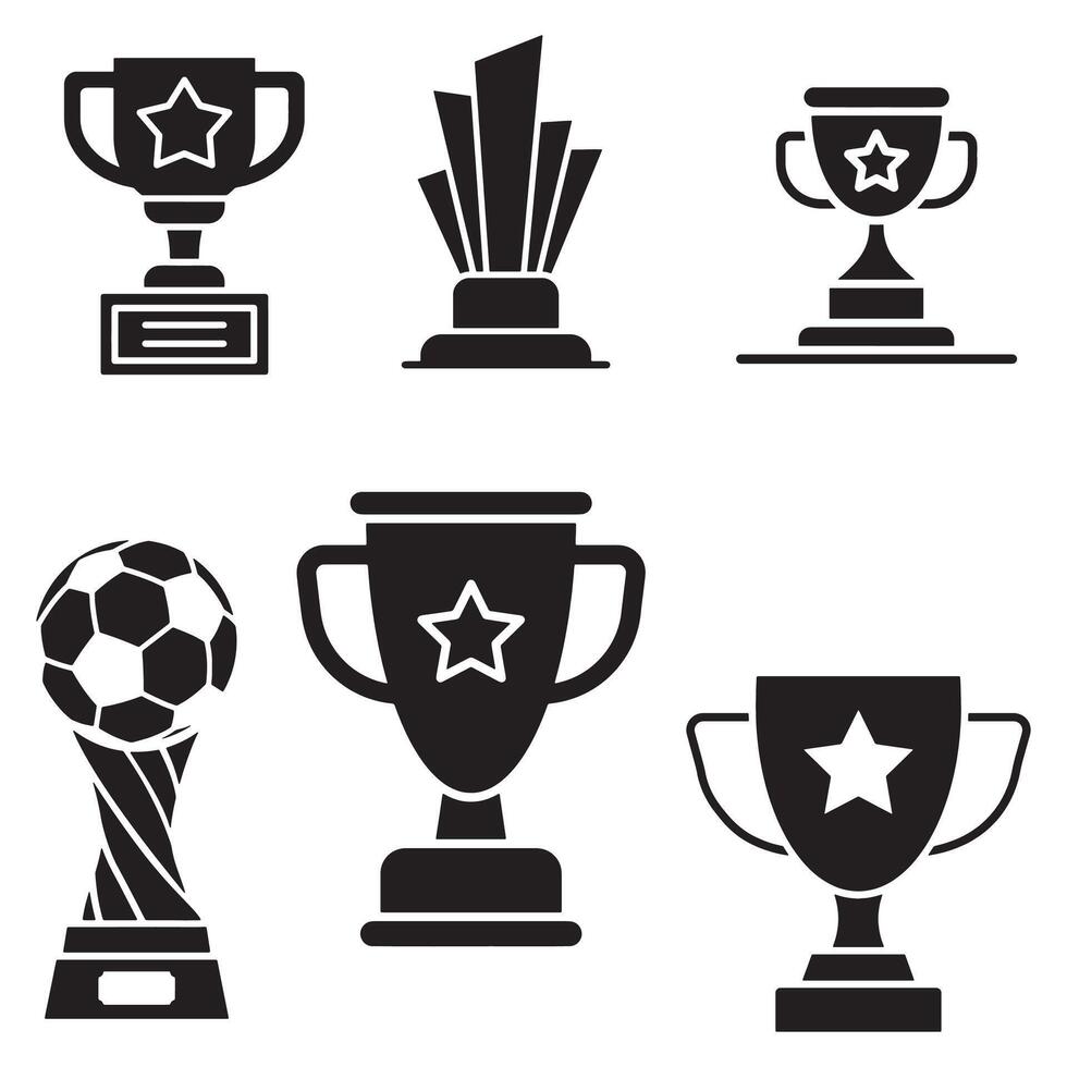 Trophy icons set vector