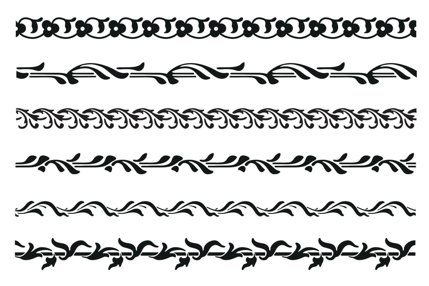 decorative floral seamless ornamental border - modular vector