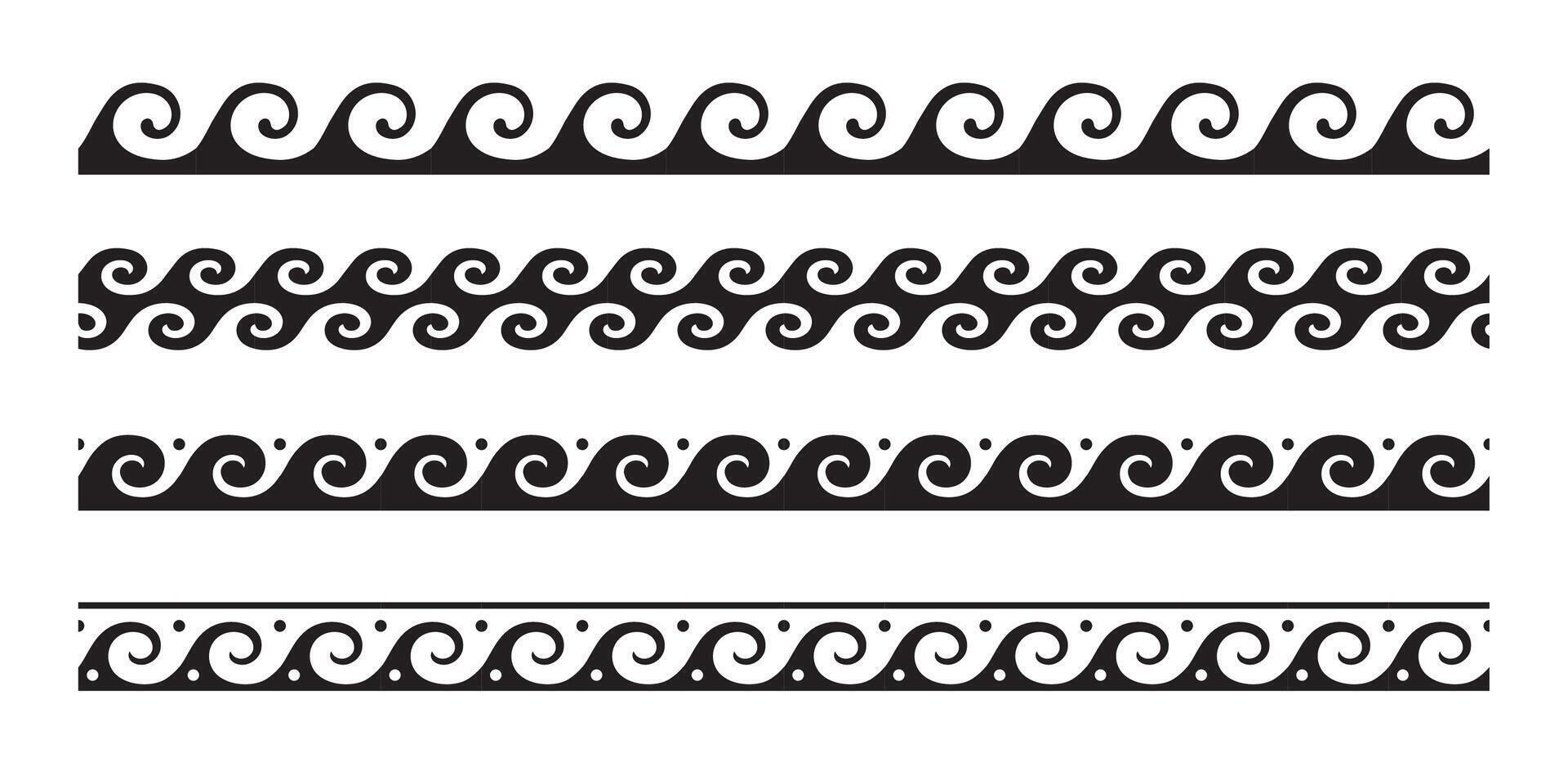 set of wave borde design elements. Modular design vector