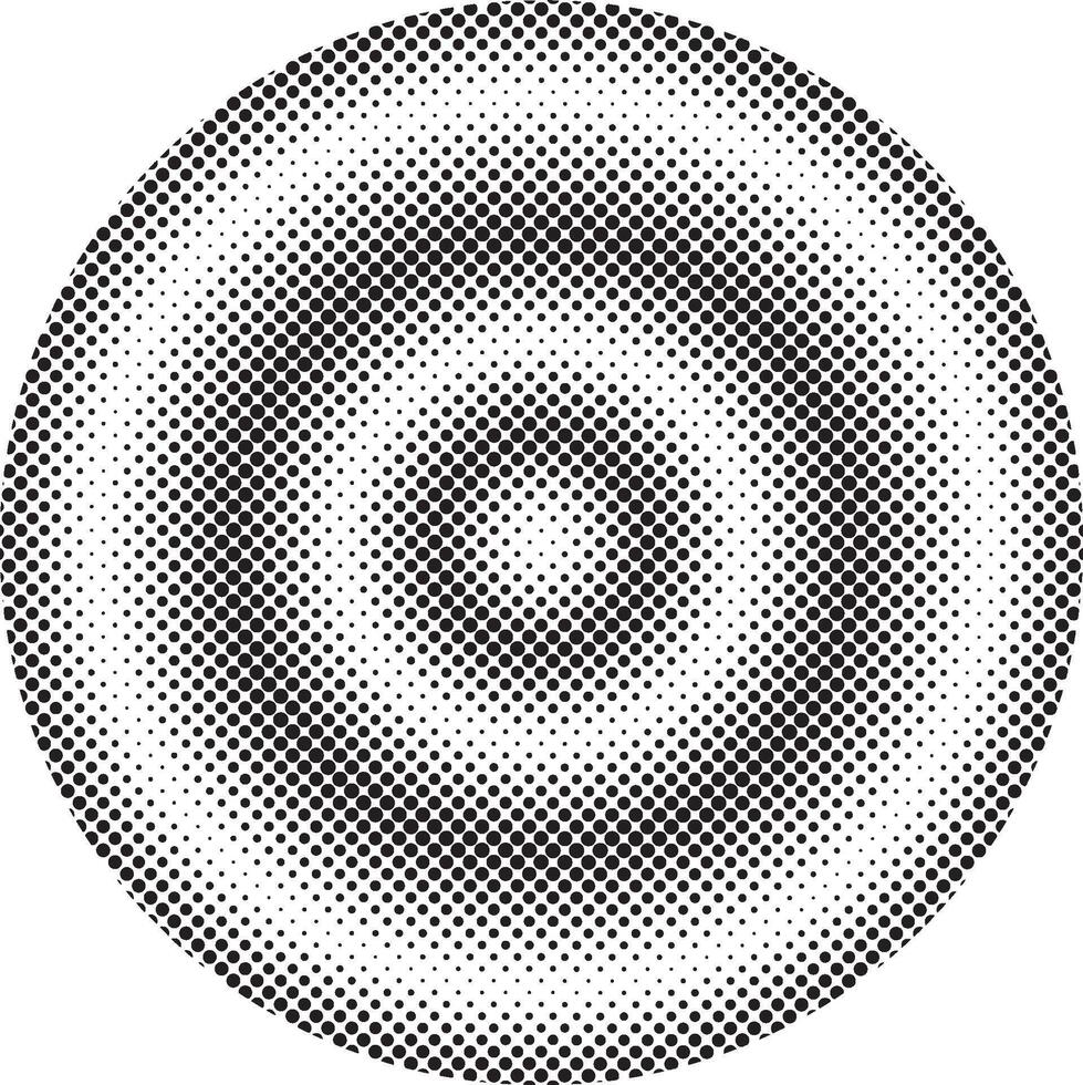 Circular Halftone Dot Gradient Pattern Creating a Mesmerizing Optical Illusion vector