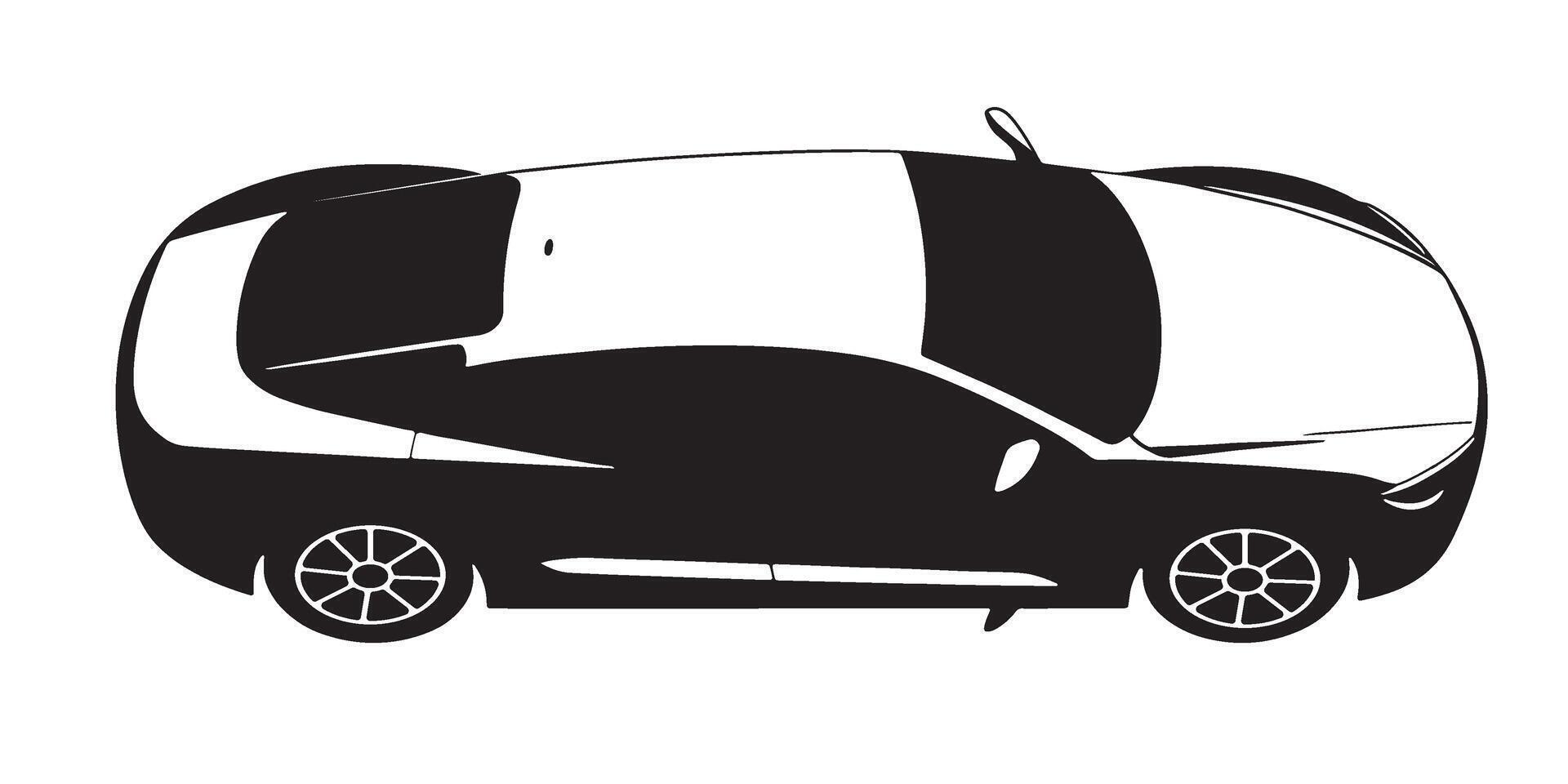 Car icon with silhouette of vehicle for transport and automobile design vector