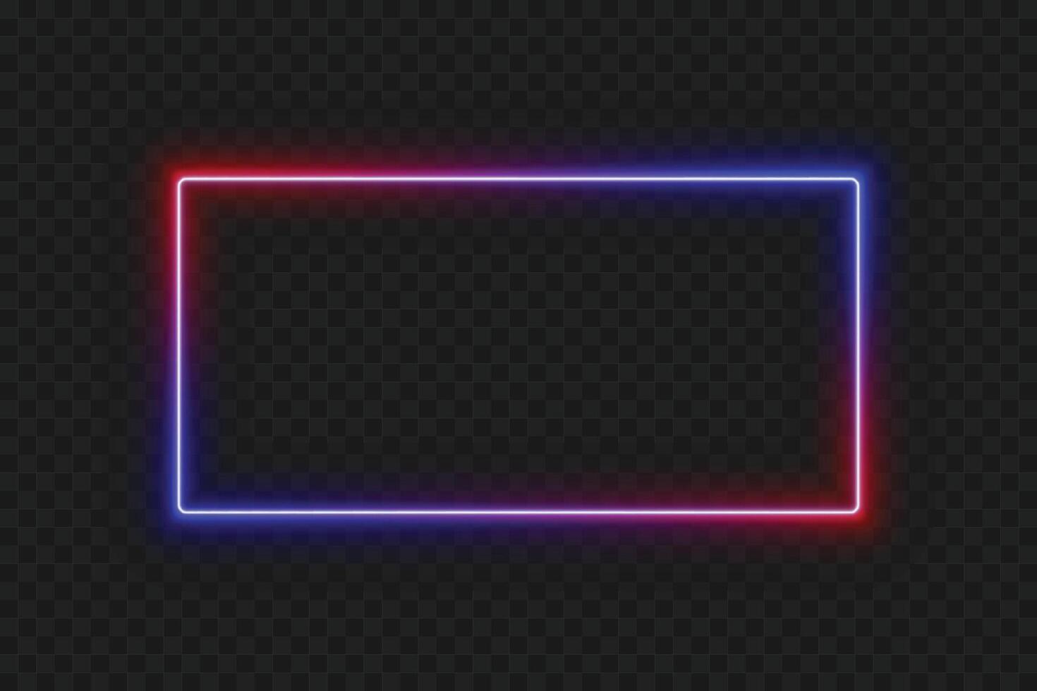 Neon Rectangle Frame - Glowing Red and Blue Design vector