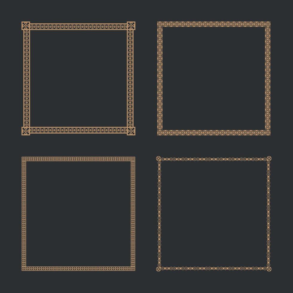 set of decorative square frame and border template design. vector