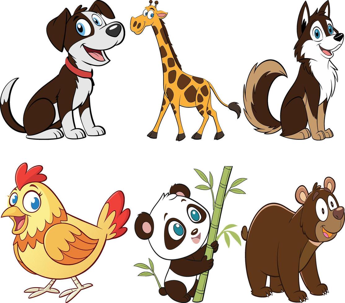 Animal cartoon design template vector