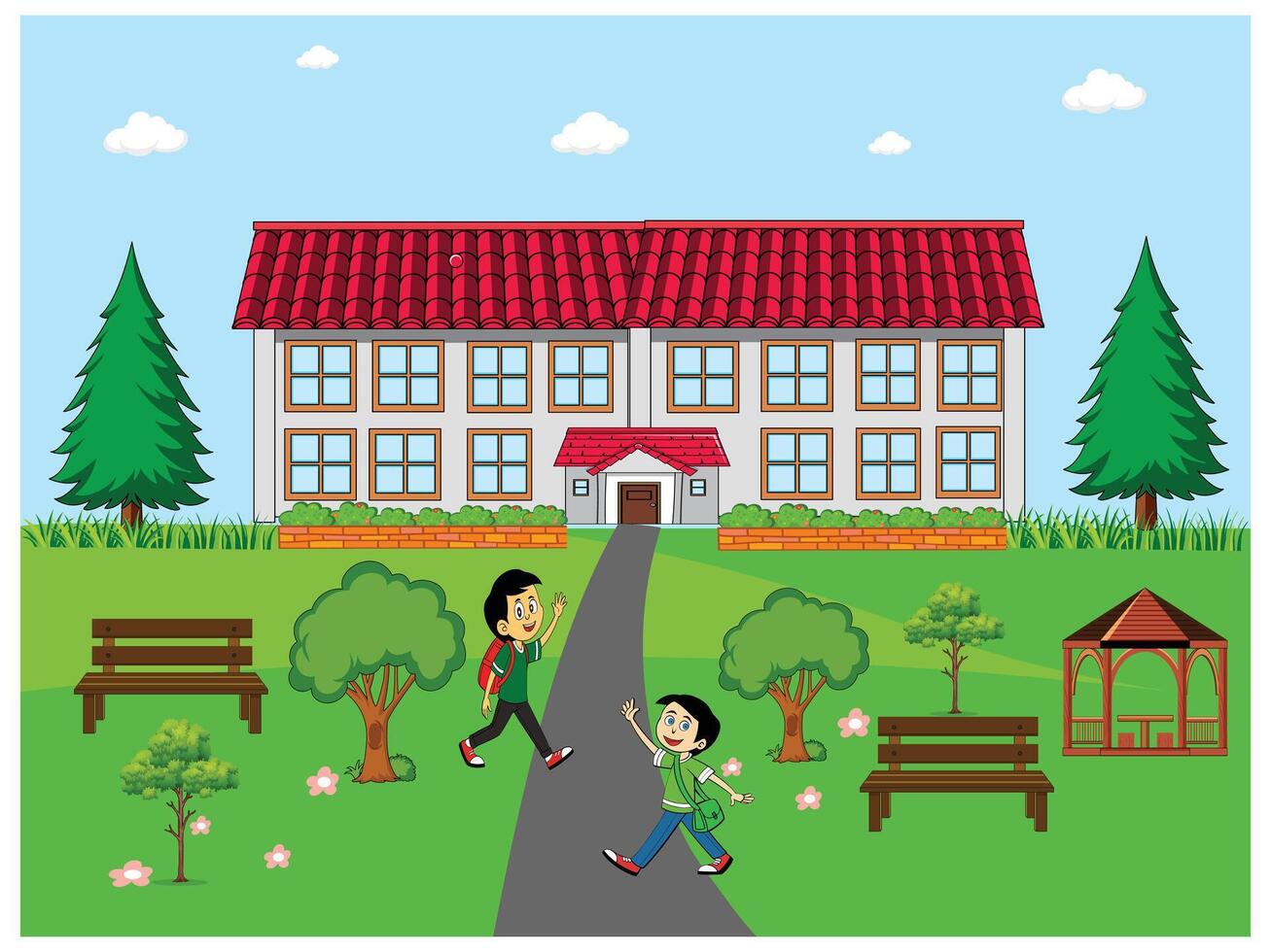 School design art template vector