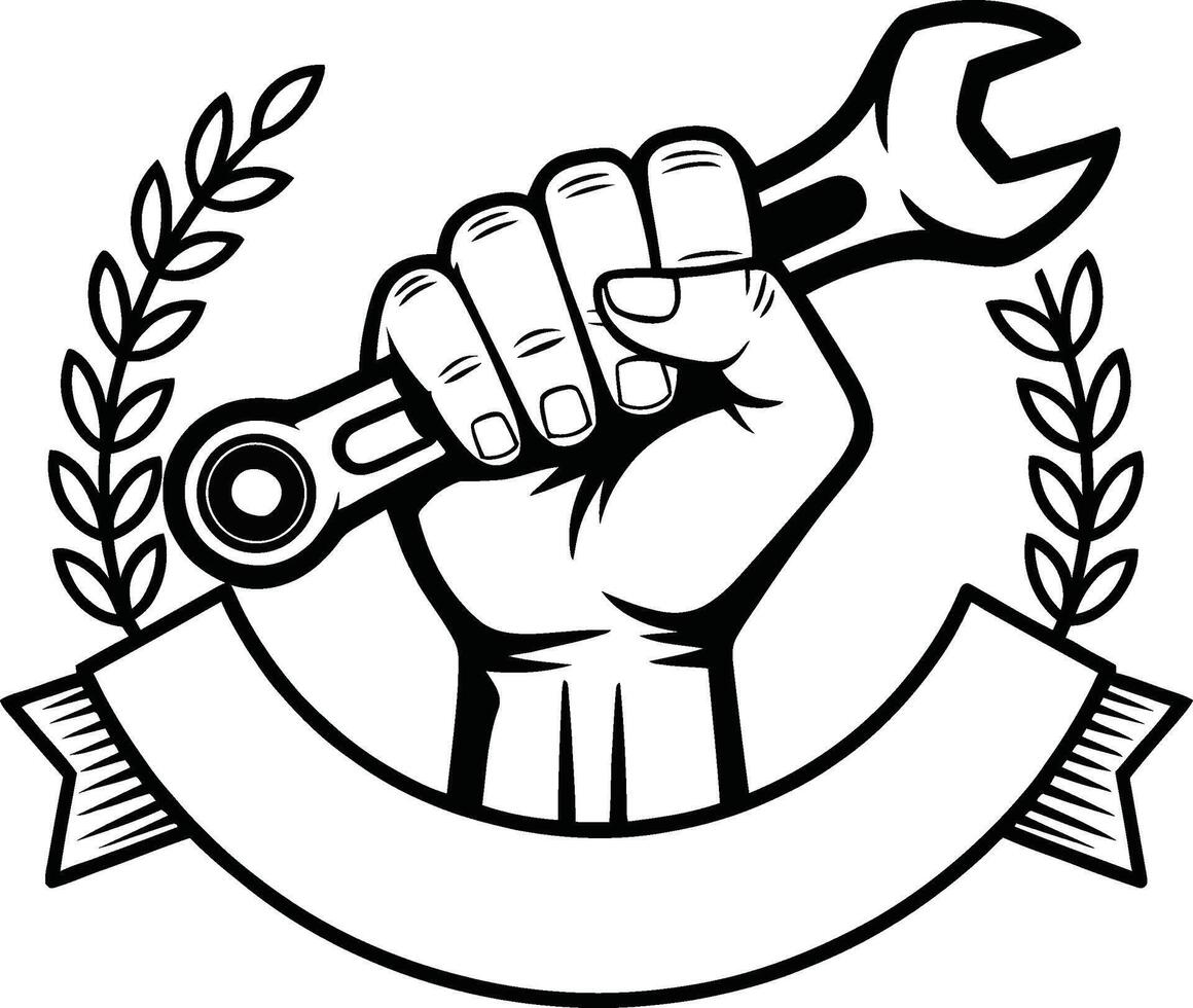 Vintage Labour Day Badge Design vector