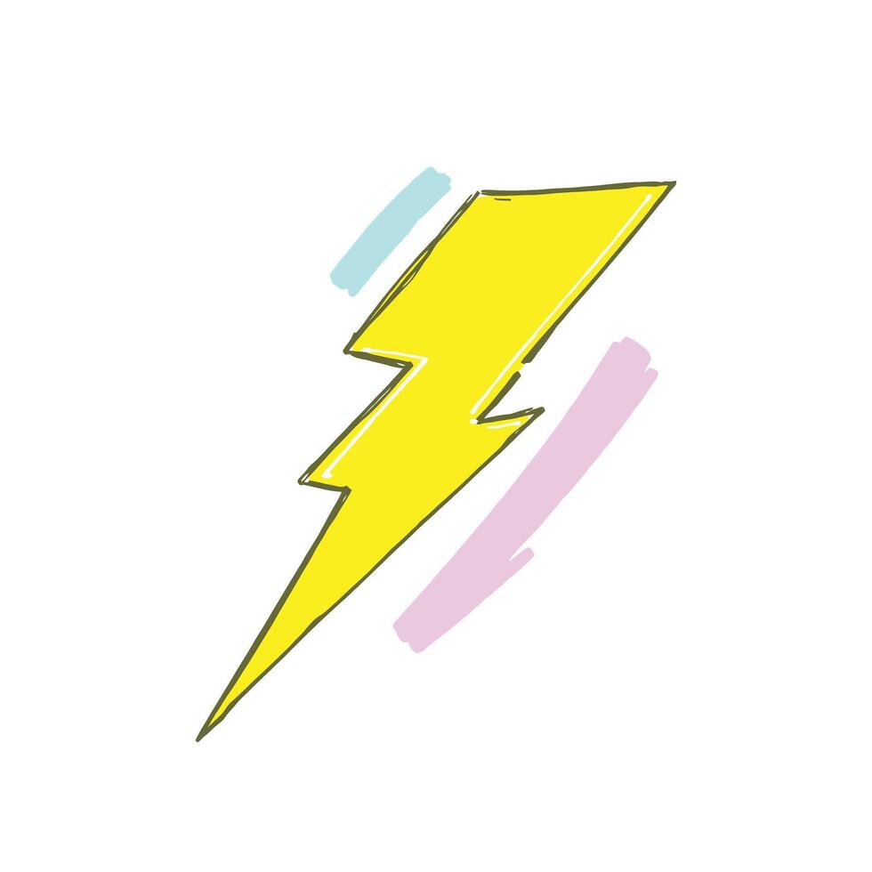 A bright yellow lightning bolt representing hidden strength and power vector