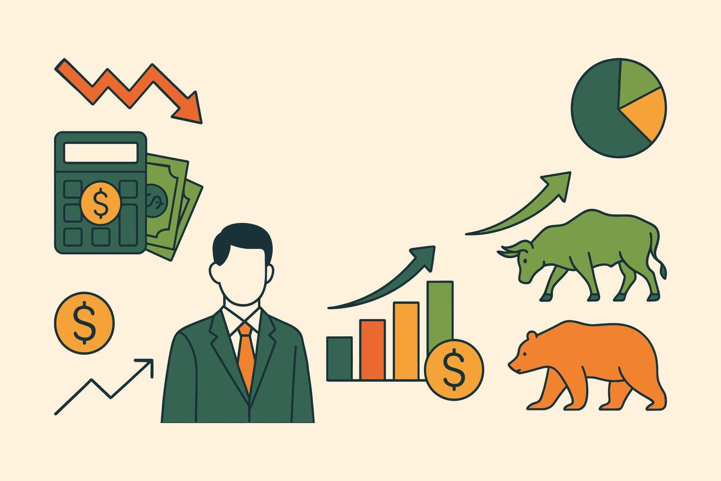 Stock Market Business Finance Illustration vector