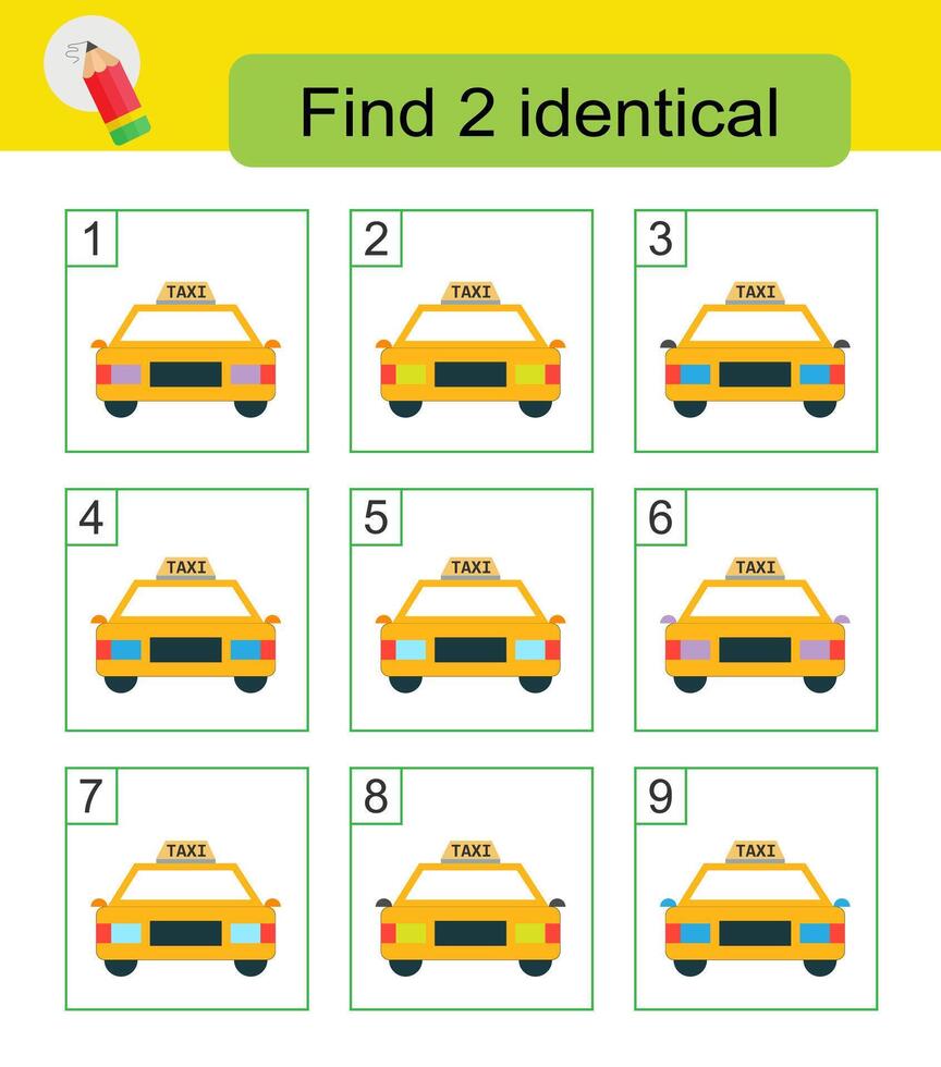 Fun puzzle game. Need to find two identical Answer is 5,7. vector