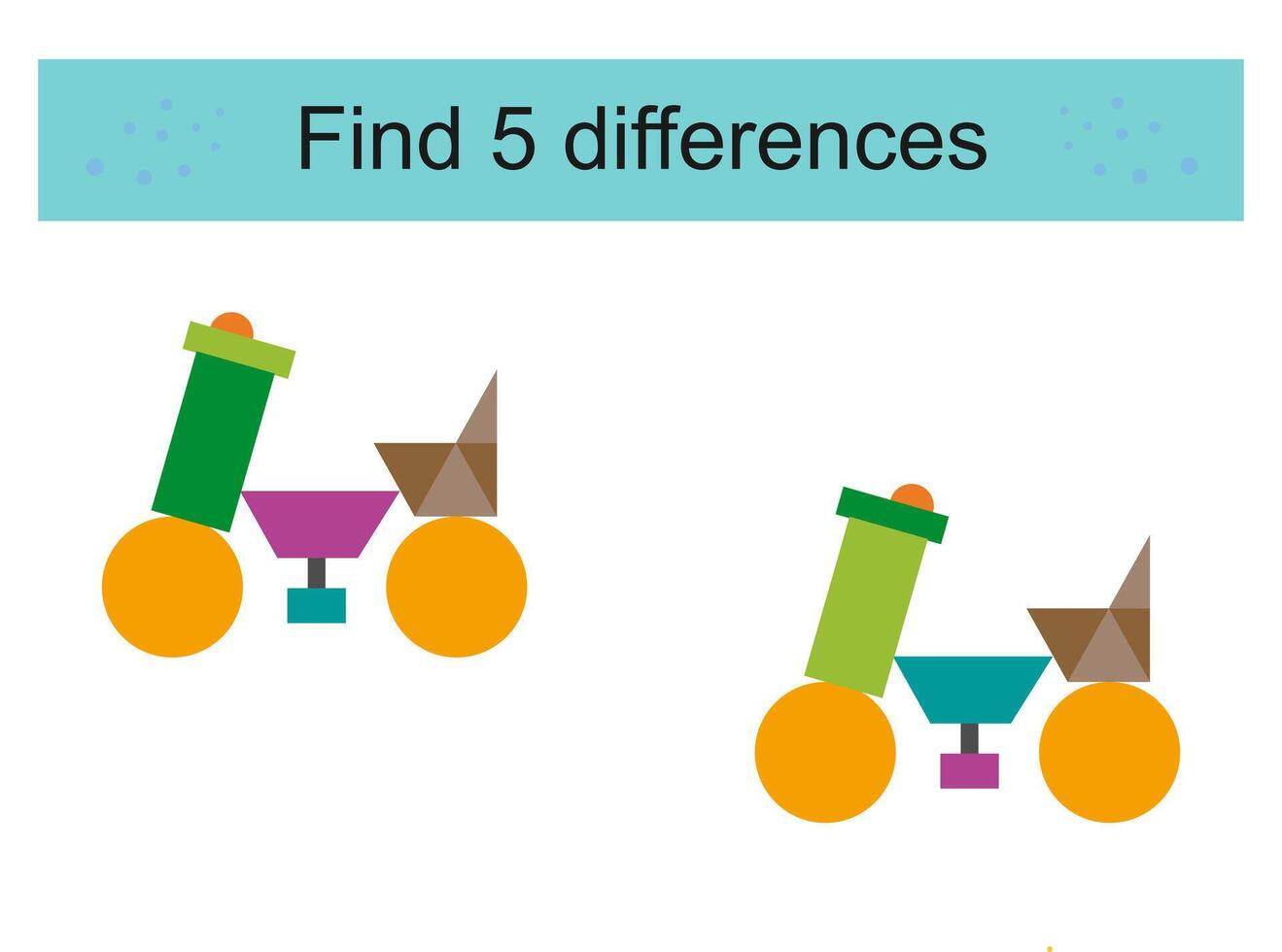 Logic puzzle game for kids. Cartoon motorcycle. Preschool worksheet activity. vector