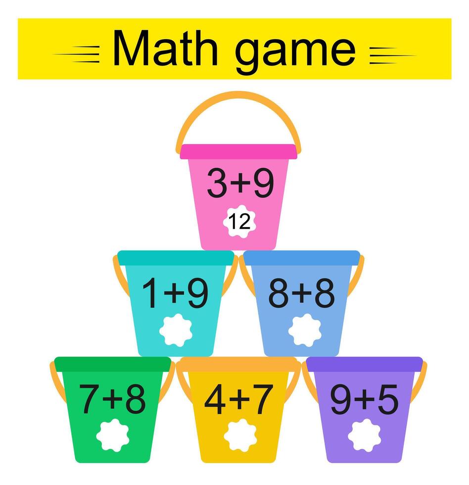 Number range up to 20. Worksheet for kids. vector