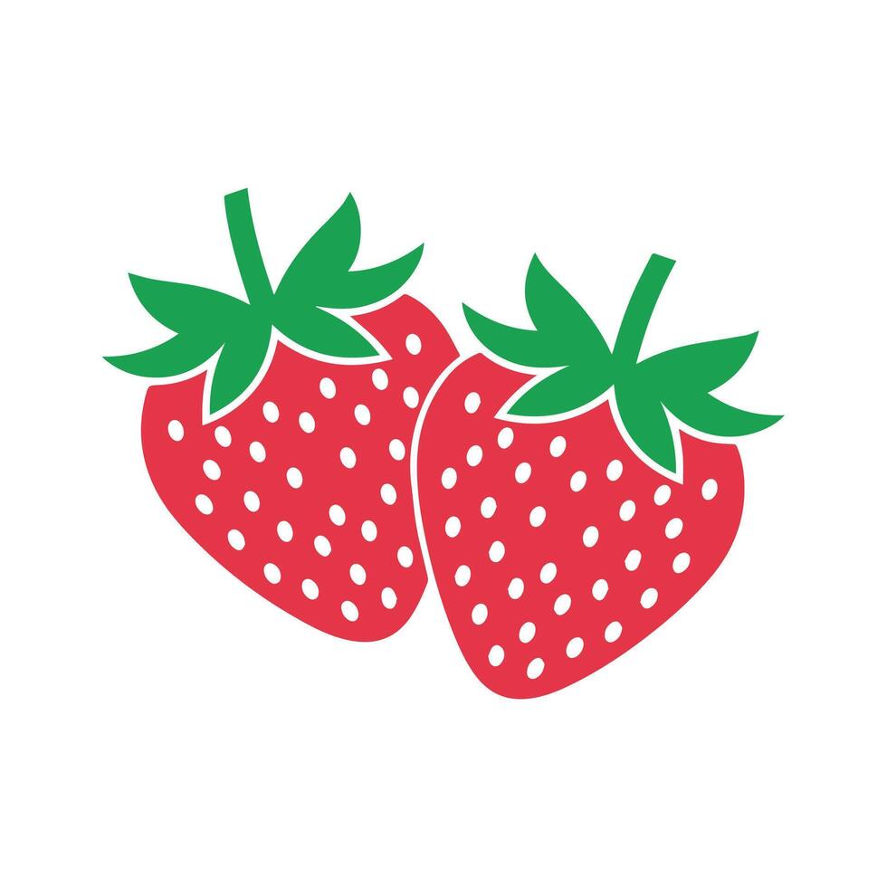 Fresh Strawberries with Green Leaves vector