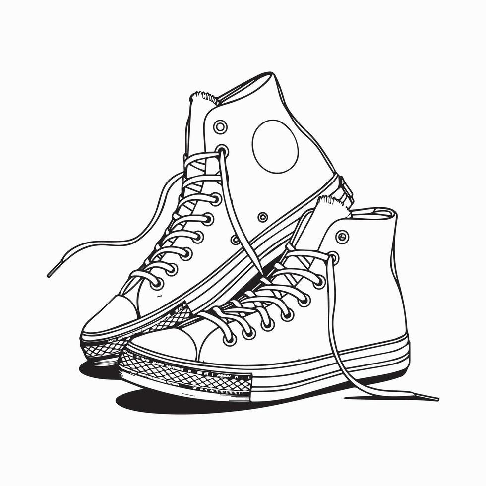 High-Top Sneakers Illustration vector