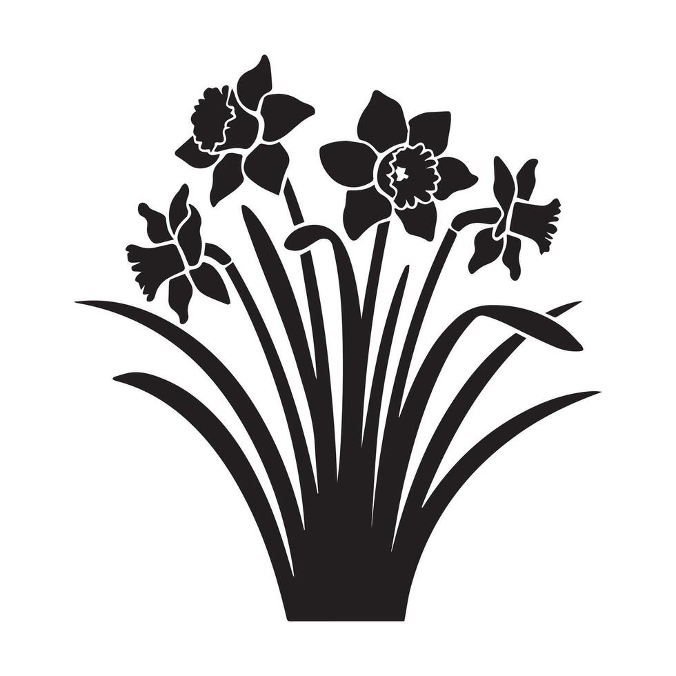 Daffodils Flower Cluster Icon Design vector