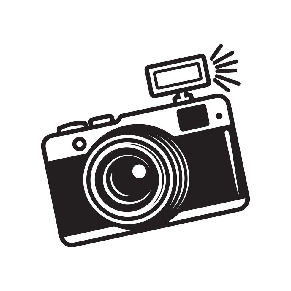 Camera with Flash Icon Design vector