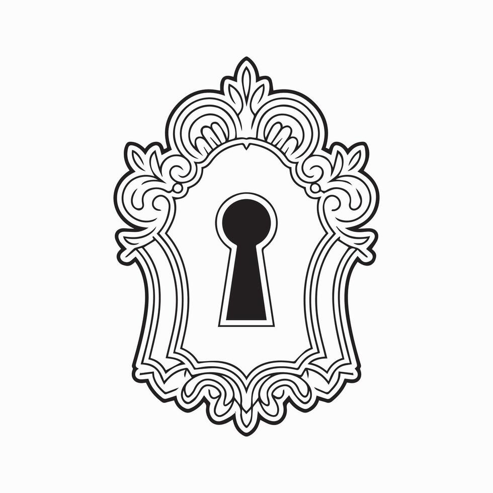 Ornate Keyhole Frame Design Icon vector