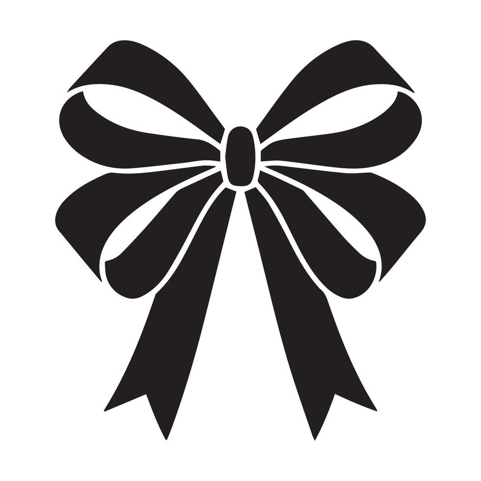 Bow Ribbon with Tails Icon vector
