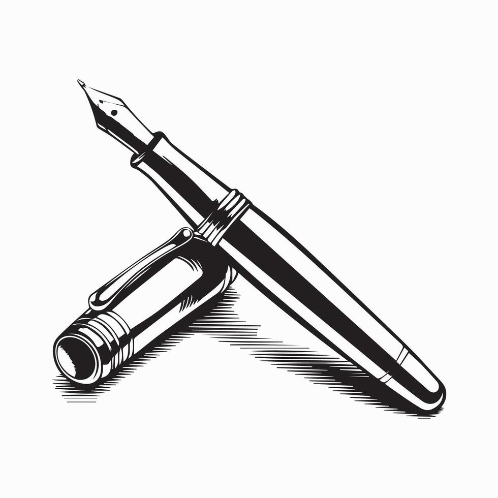 Elegant Fountain Pen Design Art vector