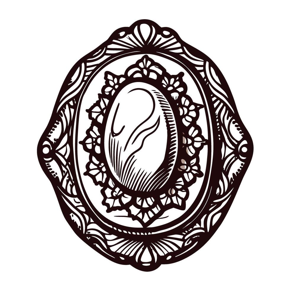 Intricate vintage frame design with floral patterns and central oval motif vector