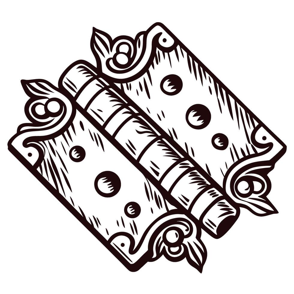 Vintage ornate book with decorative patterns and classic binding design vector