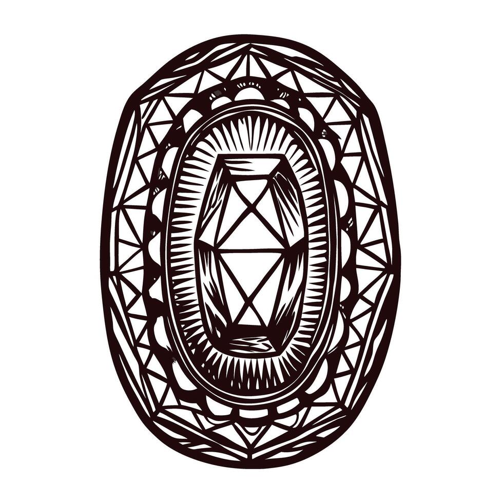 Intricate abstract geometric design with black and white pattern vector