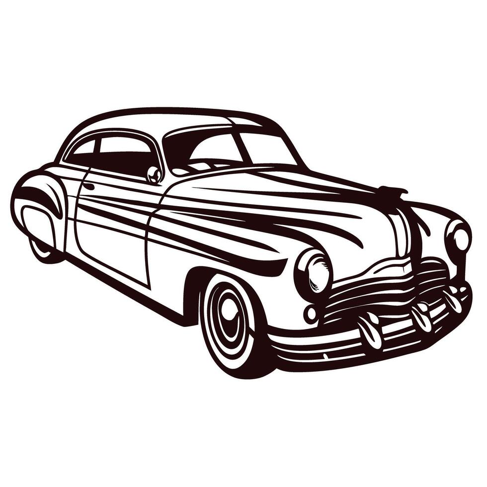 Classic vintage car with retro design elements and sleek lines vector