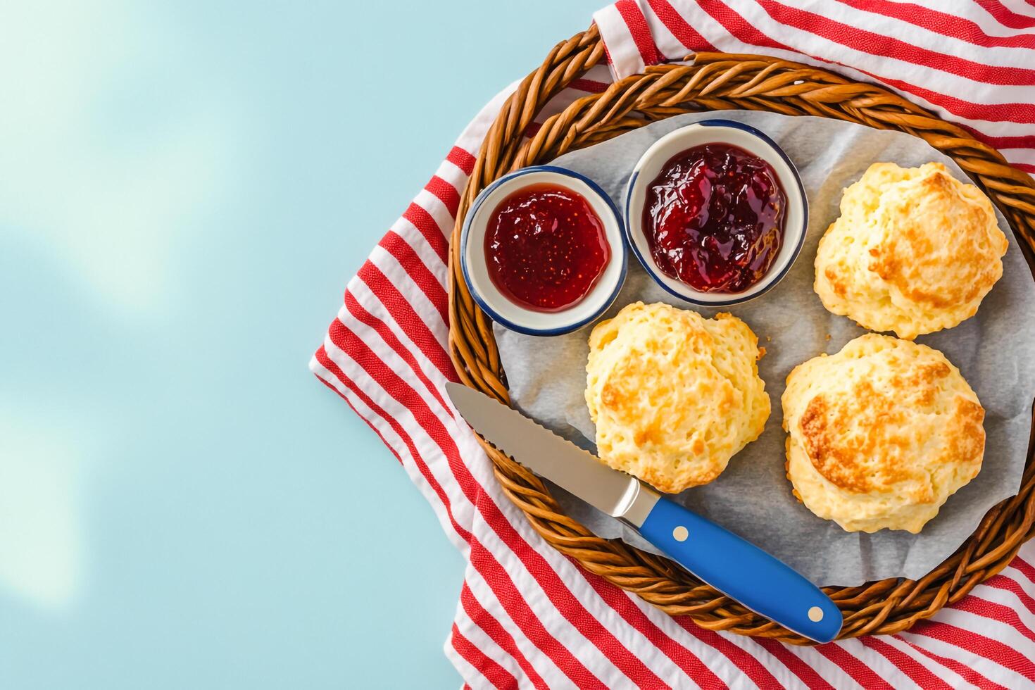 Buttery Buttermilk Biscuits with Strawberry Jam photo