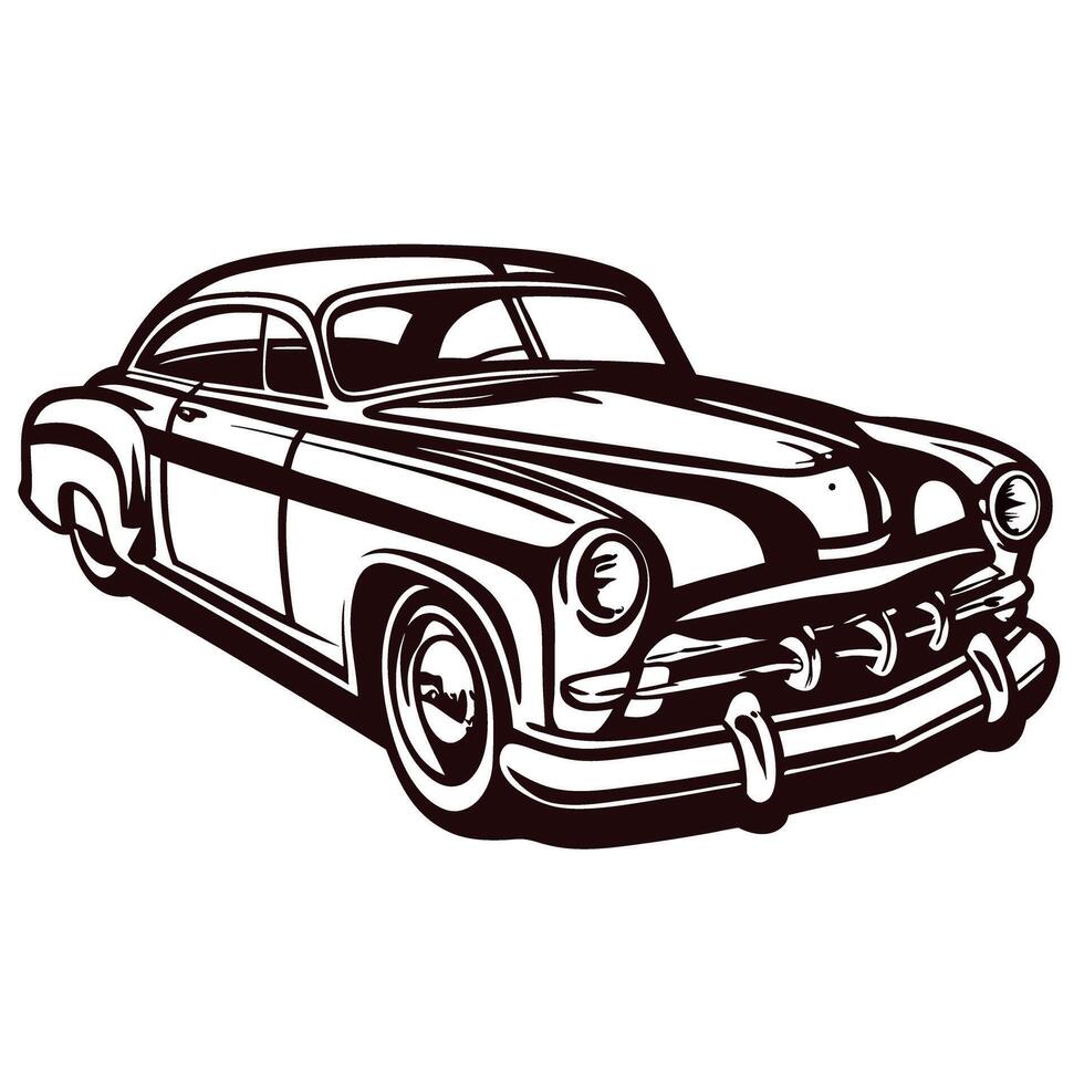 Classic vintage car with retro design elements vector