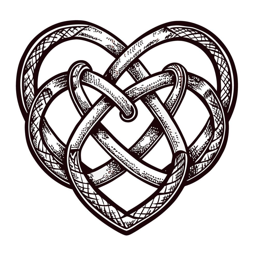 Intricate celtic knot design with interwoven hearts and detailed patterns vector