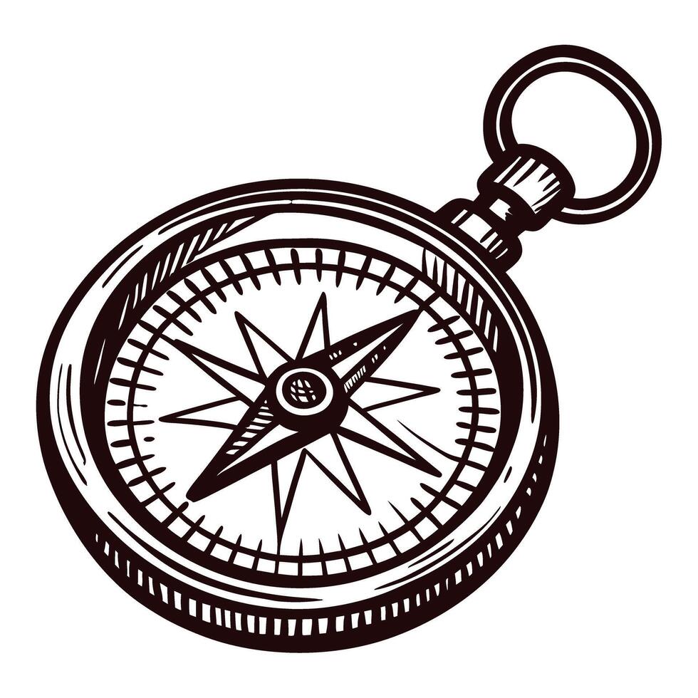 Vintage compass with nautical design and directional arrows vector