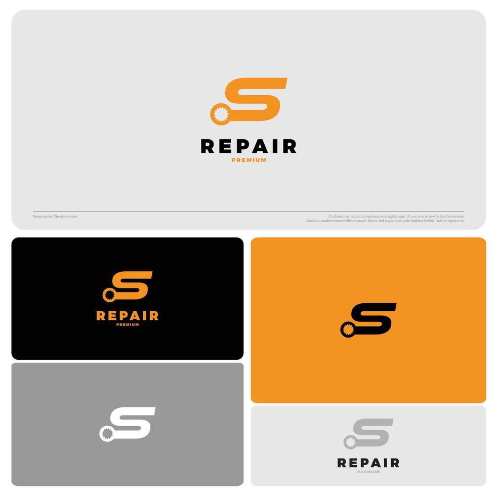 letter s repair logo icon illustration vector