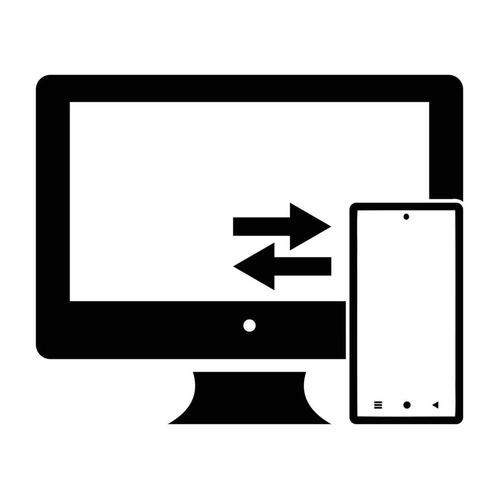 data transfer pc mobile phone icon template illustration design vector