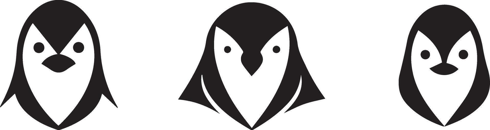 Silhouette of penguins vector