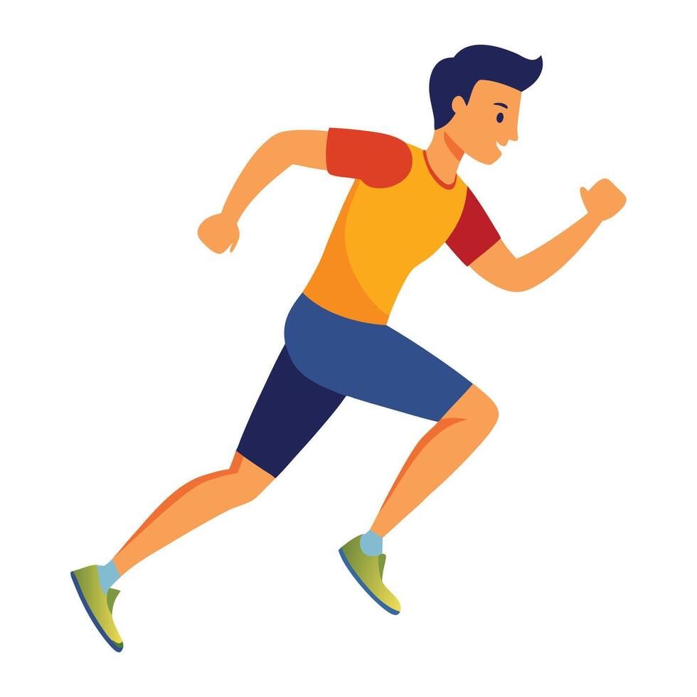 A man running clipart flat design isolated on white background vector
