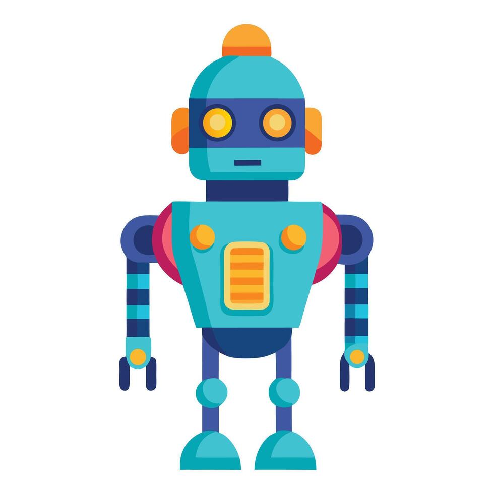 Android Robot in flat style isolated on white background vector