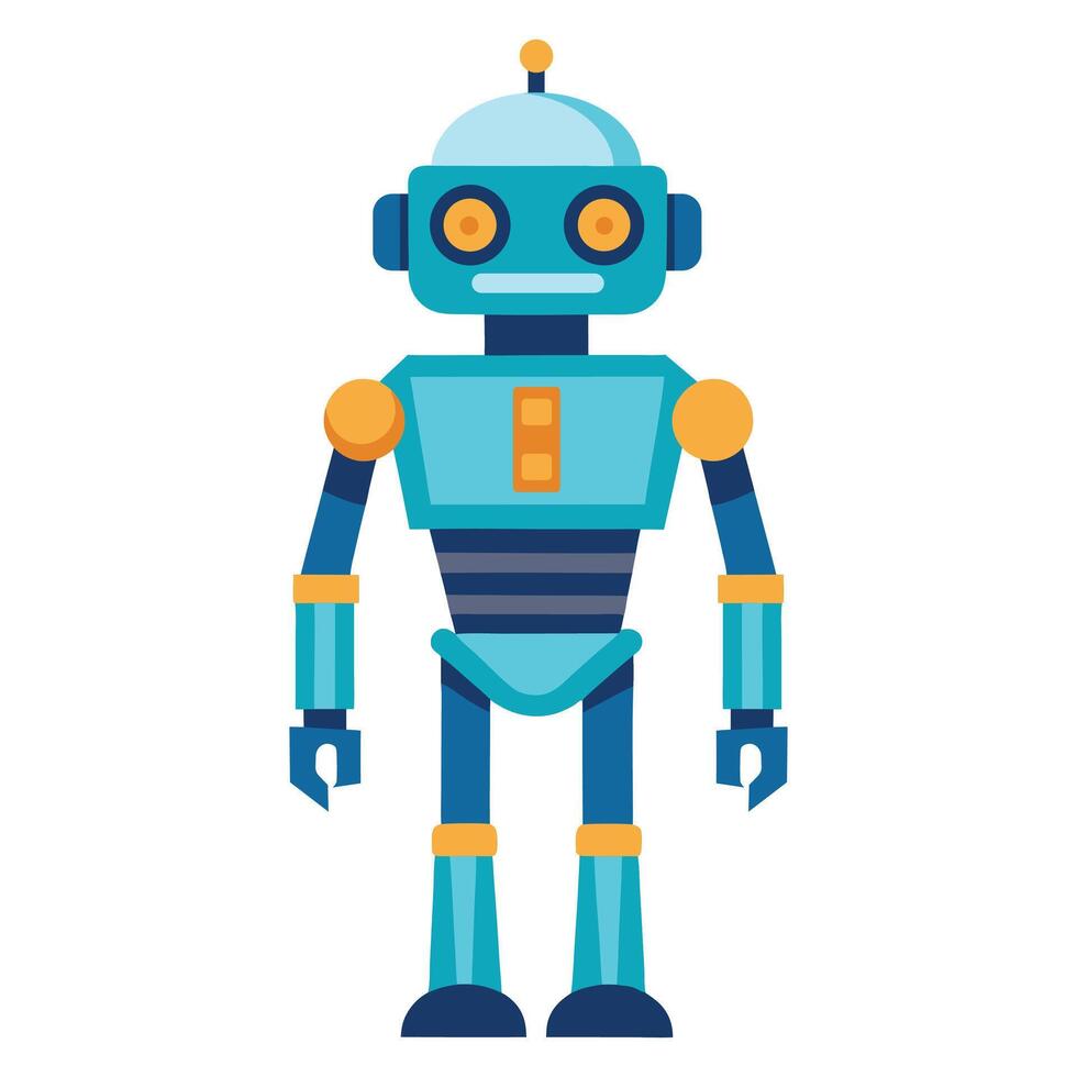 Ai Robot in flat style isolated on white background vector