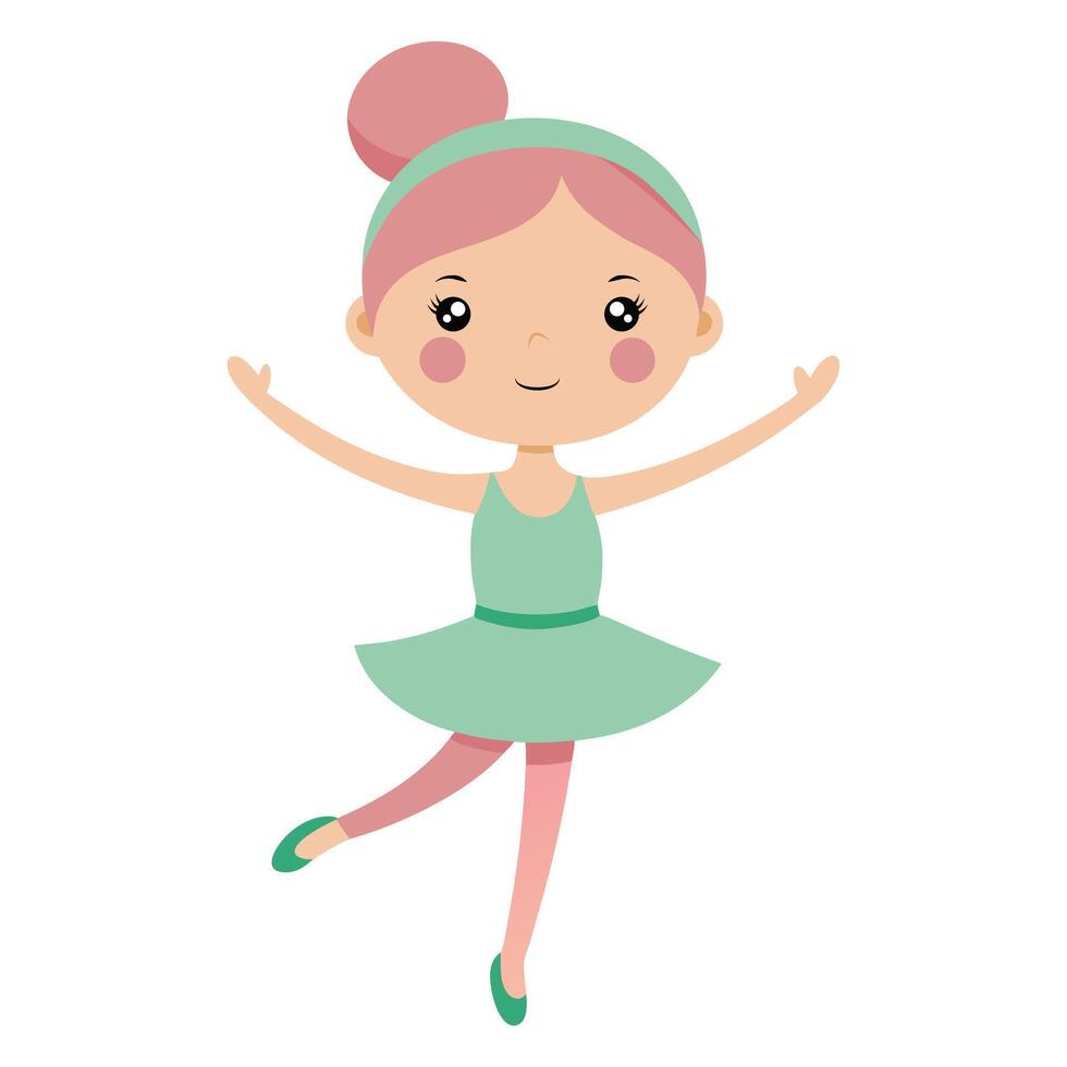 Adorable Little Ballerina on white background vector