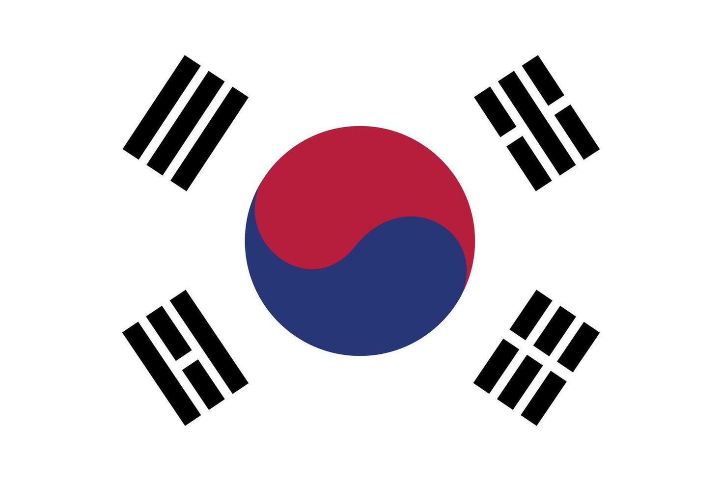 Flag of south korea high quality vector