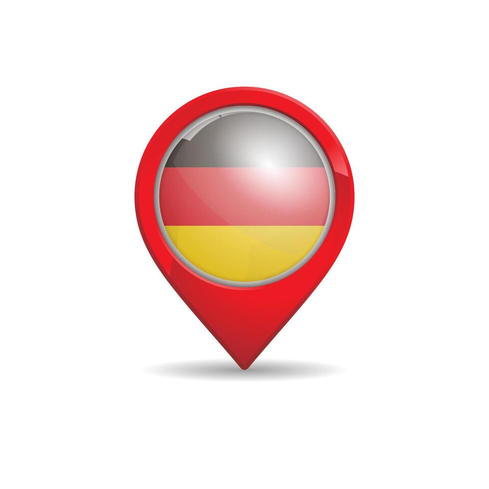 Realistic Germany flag with map pin illustration vector