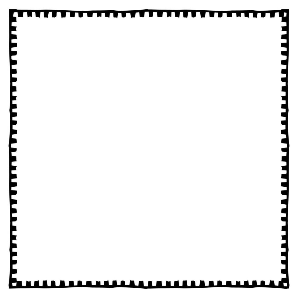 Unique Jagged Border Black Square Frame Layout vector