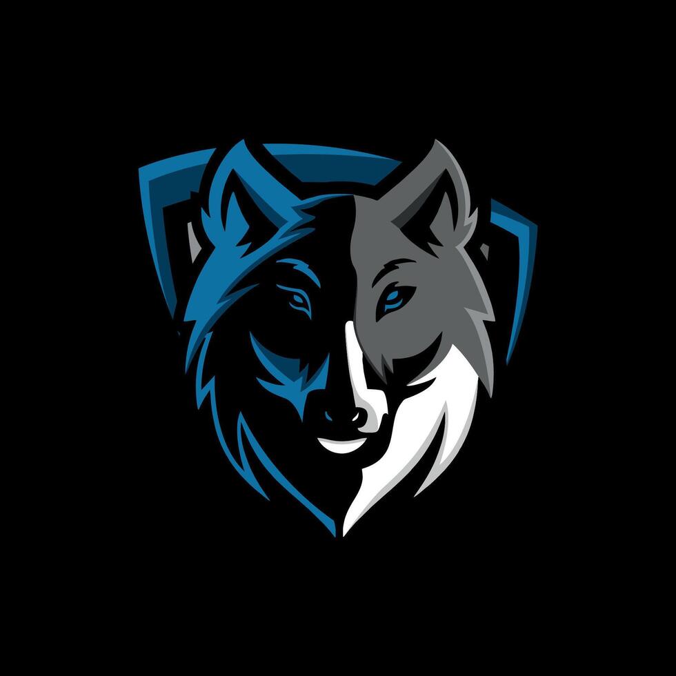 The wolf logo for a team vector
