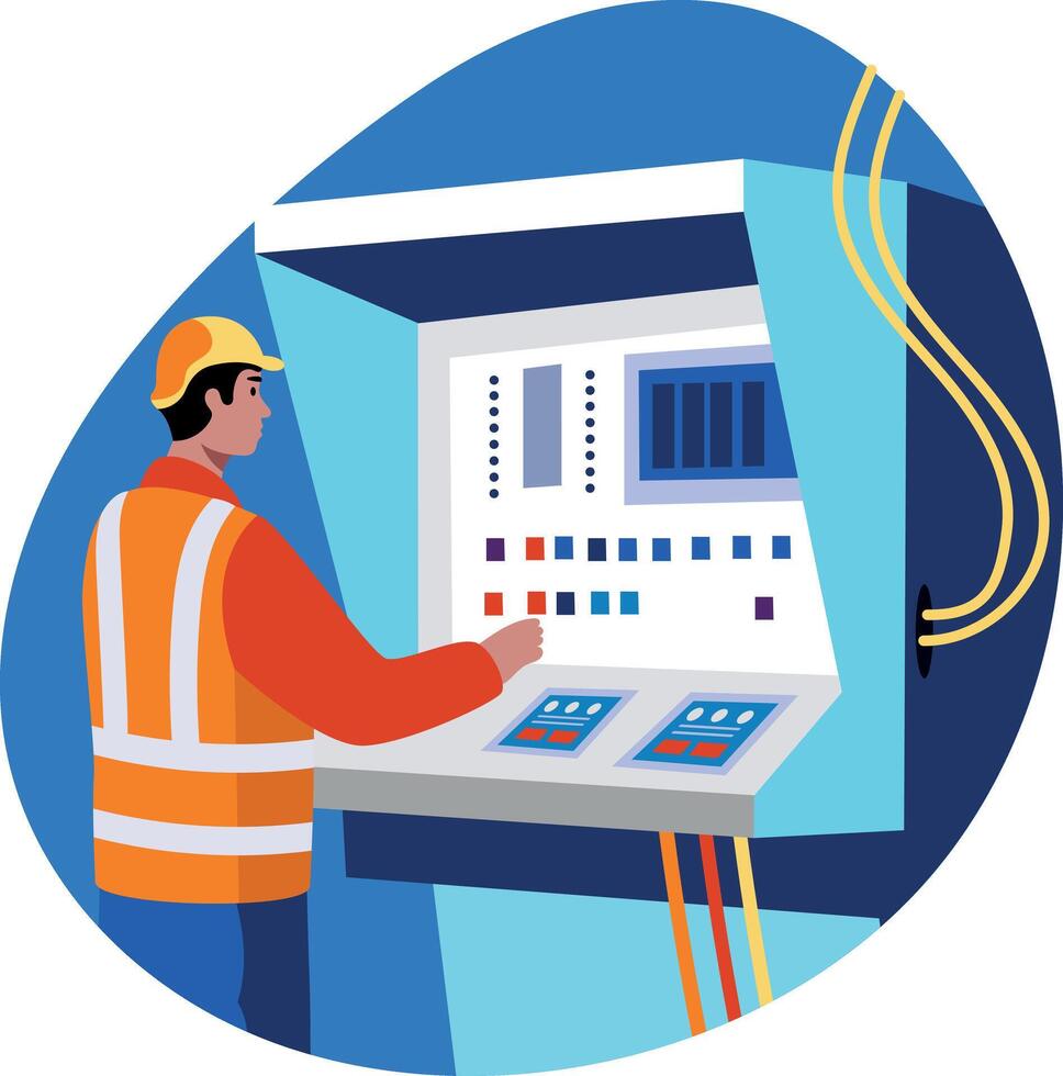 A flat style illustration of a professional technician vector
