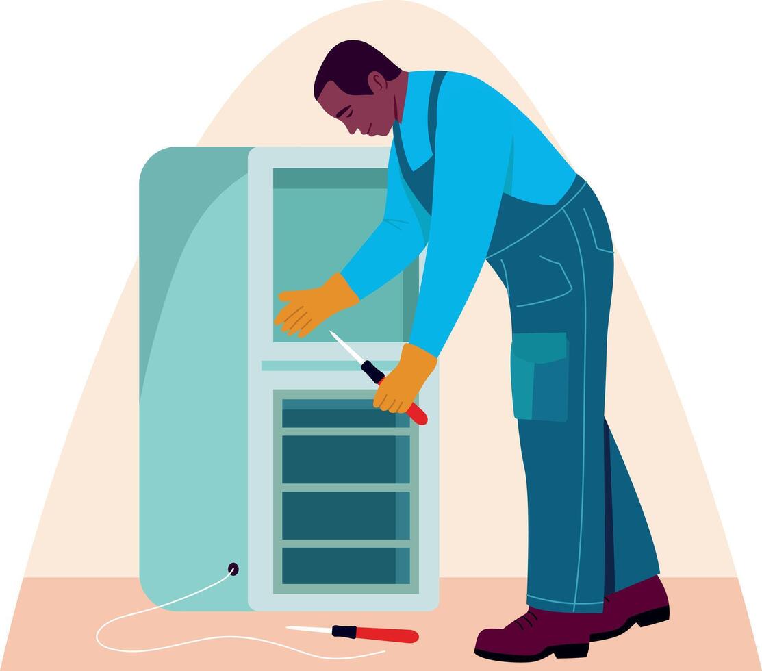 Character fixing appliance illustration in flat style vector