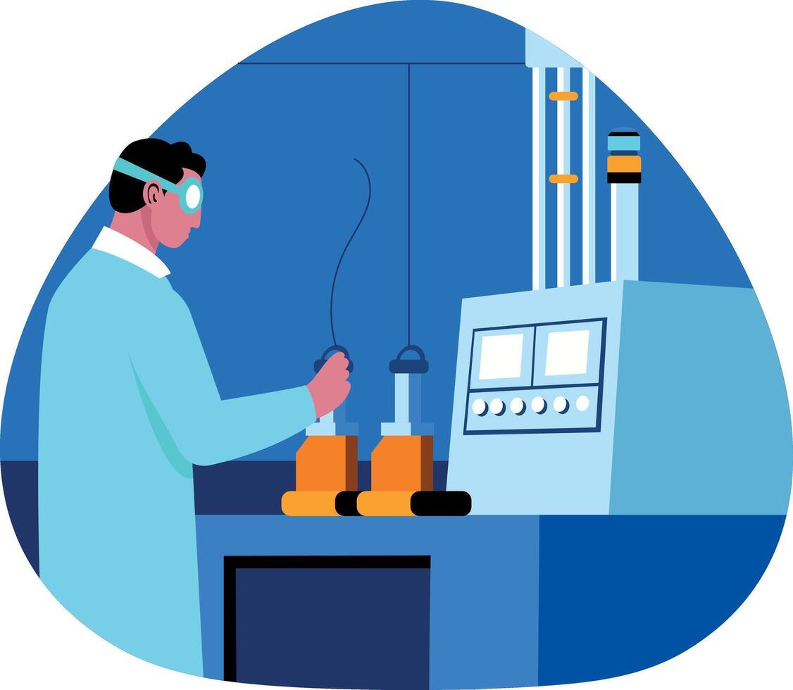 A flat style of a lab scientist vector