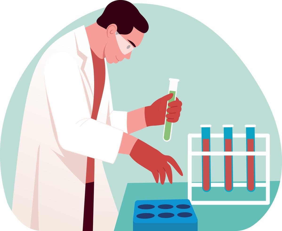 A flat style illustration of a labs scientist vector